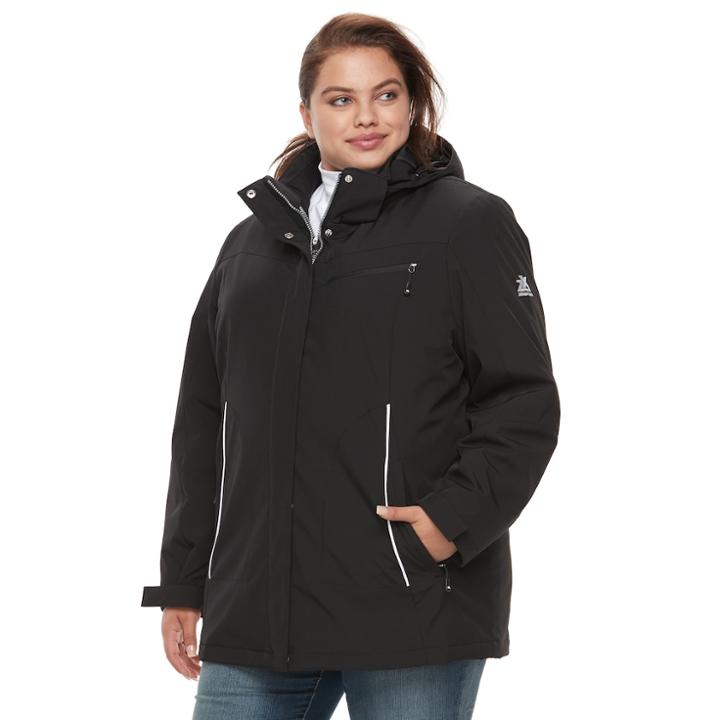 Plus Size Zeroxposur Darlene Hooded 3-in-1 Stretch Systems Jacket, Women's, Size: 3xl, Black