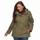 Plus Size D.e.t.a.i.l.s Hooded Cotton Anorak Jacket, Women's, Size: 3xl, Green