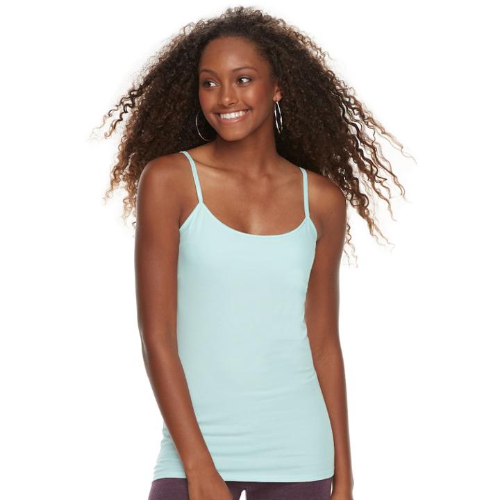 Juniors' So&reg; Scoopneck Satin-trim Cami Tank Top, Teens, Size: Xs, Light Blue
