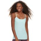 Juniors' So&reg; Scoopneck Satin-trim Cami Tank Top, Teens, Size: Xs, Light Blue