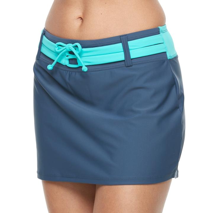 Women's Free Country Colorblock Skirtini Bottoms, Size: Large, Med Grey