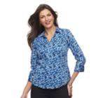 Women's Dana Buchman Poplin Blouse, Size: Medium, Brt Blue