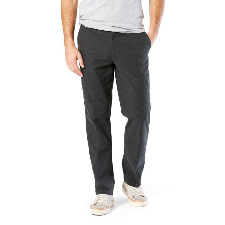 Men's Dockers&reg; Utility Cargo Straight Fit Canvas Pants D2, Size: 36x32, Dark Grey