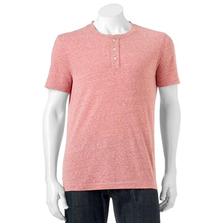 Men's Sonoma Goods For Life&trade; Classic-fit Everyday Henley, Size: Xxl, Med Pink