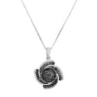 Sterling Silver 1/4 Carat T.w. Black Diamond Tornado Pendant Necklace, Women's, Size: 18