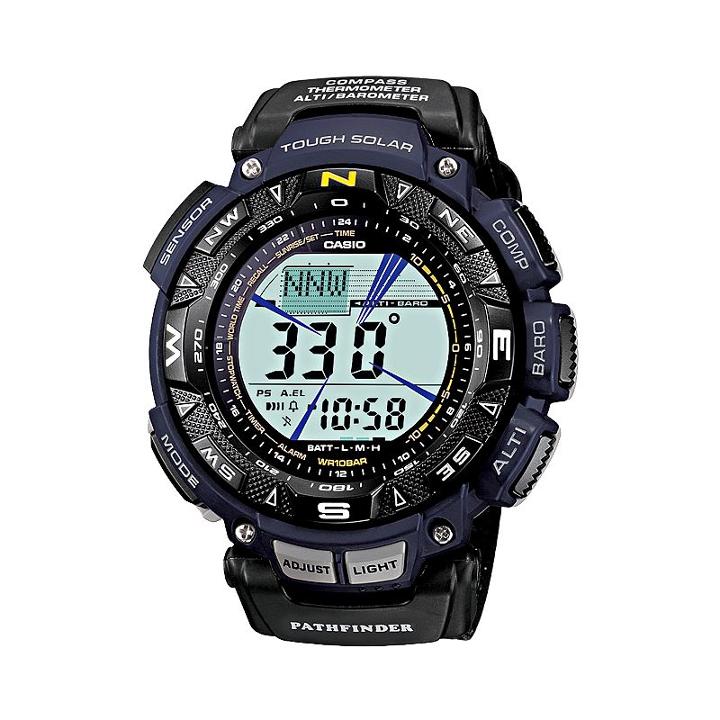 Casio Men's Pathfinder Tough Solar Triple Sensor Digital Chronograph Watch - Pag240b-2, Black