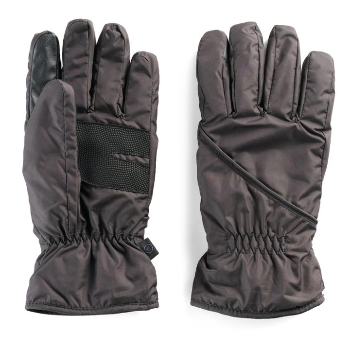 Men's Isotoner Sleekheat&trade; Smartouch&reg; Packable Gloves, Size: Large, Black
