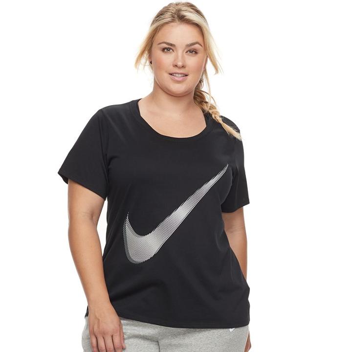 Plus Size Nike Dri-fit Training Tee, Women's, Size: 2xl, Grey (charcoal)