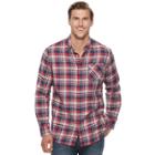 Big & Tall Men's Sonoma Goods For Life&trade; Modern-fit Flexwear Stretch Flannel Button-down Shirt, Size: 3xl Tall, Med Red