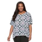Plus Size Croft & Barrow&reg; Crepe Popover Top, Women's, Size: 1xl, Blue