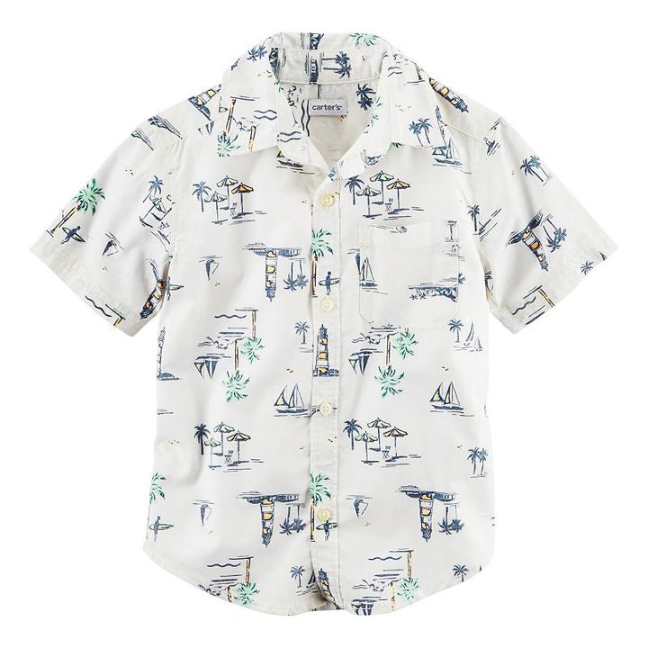 Boys 4-8 Carter's Tropical Woven Button-front Shirt, Boy's, Size: 4, Ovrfl Oth