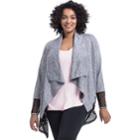 Plus Size Marika Curves Mesh Drape Cardigan, Women's, Size: 2xl, Oxford