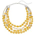 Yellow Composite Shell Beaded Multi Strand Necklace, Women's