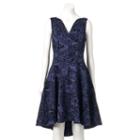Women's Expo Paisley Flocked Fit & Flare Dress, Size: 6, Blue (navy)