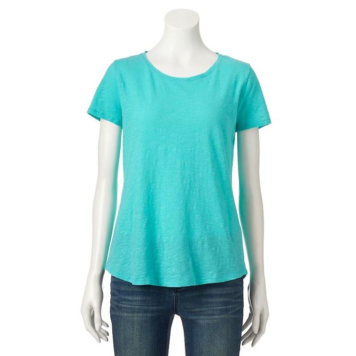 Women's Sonoma Goods For Life&trade; Essential Print Tee, Size: Small, Turquoise/blue (turq/aqua)