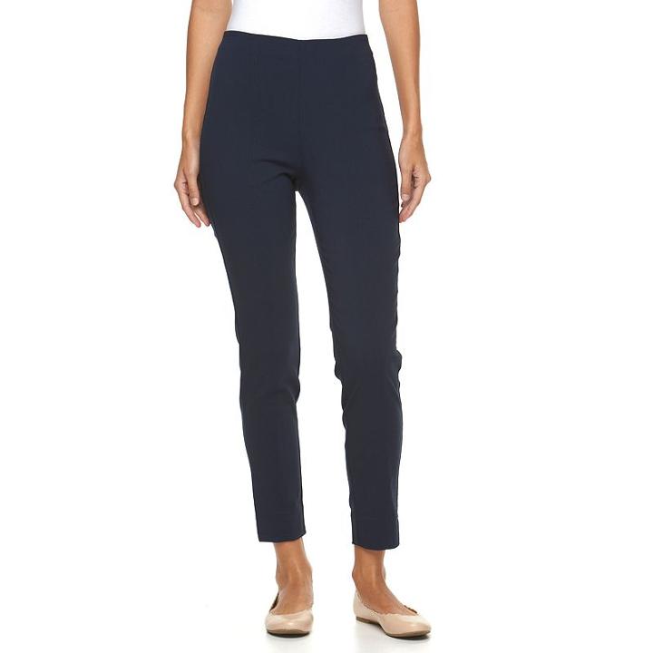 Women's Croft & Barrow&reg; Pull-on Twill Tapered Ankle Pants, Size: 18 Avg/reg, Blue