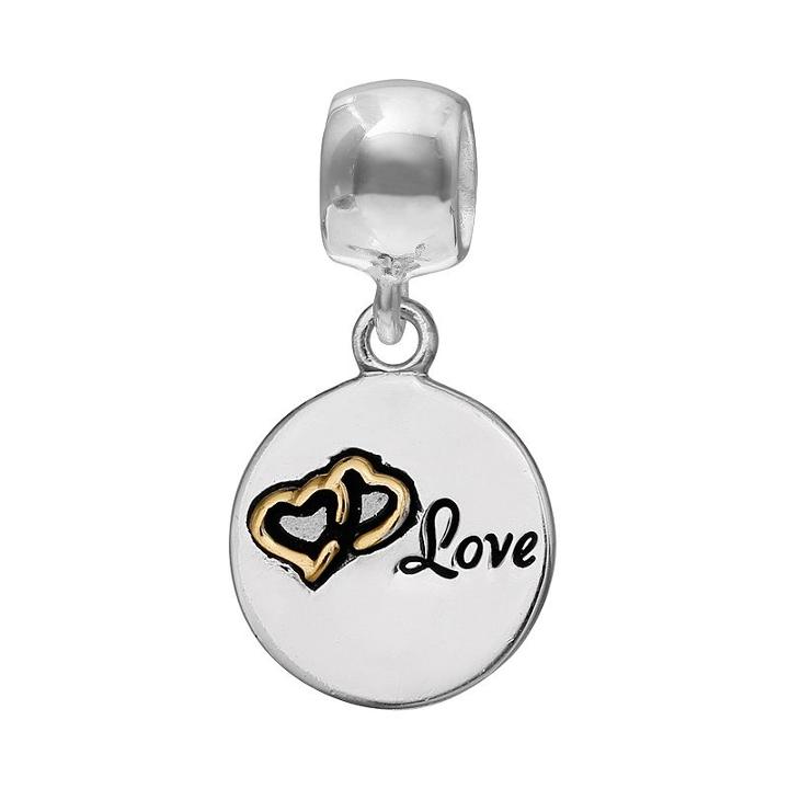 Individuality Beads Crystal Sterling Silver & 14k Gold Over Silver Love Tree Disc Charm, Women's