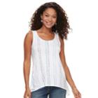 Petite Apt. 9&reg; Strappy Back Sharkbite Tank, Women's, Size: S Petite, Natural