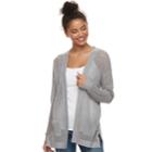 Juniors' Mudd&reg; Open-work Cardigan, Teens, Size: Medium, Dark Grey
