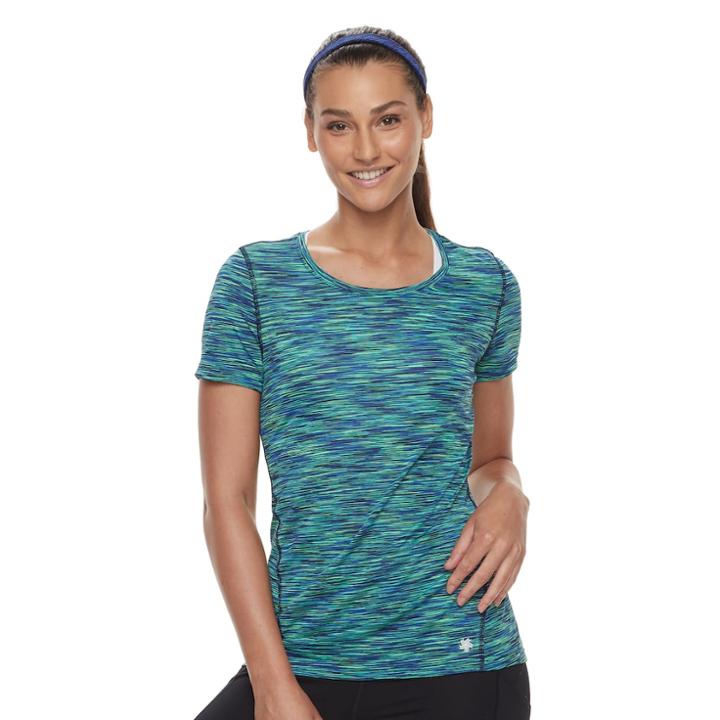 Women's Tek Gear&reg; Space-dyed Performance Tee, Size: Xs, Blue (navy)