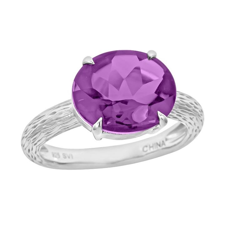 Sterling Silver Amethyst Ring, Women's, Size: 5, Purple