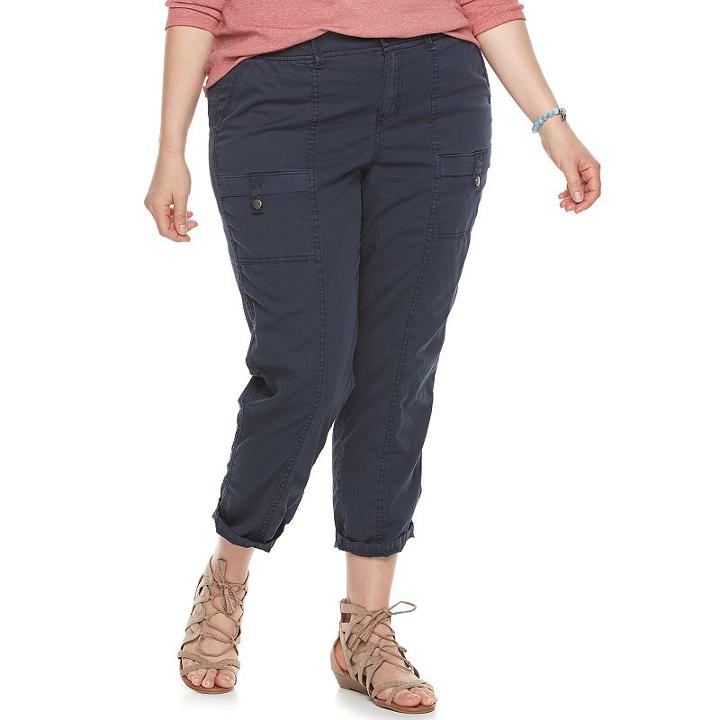 Plus Size Sonoma Goods For Life&trade; Diana Comfort Waist Capris, Women's, Size: 20 W, Dark Blue