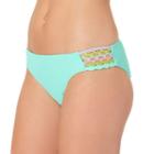 In Mocean Lacer Tab Crochet Trim Bikini Bottoms, Size: Small, Lt Green