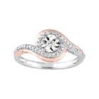 Two Tone 10k White Gold 1/10 Carat T.w. Diamond Bypass Ring, Women's, Size: 9