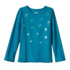 Girls 4-7 Sonoma Goods For Life&trade; Slubbed Sequin Tee, Girl's, Size: 4, Turquoise/blue (turq/aqua)