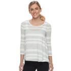 Women's Sonoma Goods For Life&trade; Lace-up Striped Top, Size: Medium, Light Red