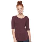 Women's Apt. 9&reg; Essential Elbow-sleeve Tee, Size: Xxl, Dark Red