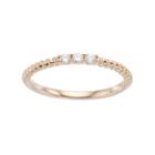 Simply Vera Vera Wang 14k Gold 1/10 Carat T.w. Diamond 3-stone Twist Anniversary Ring, Women's, Size: 8, White
