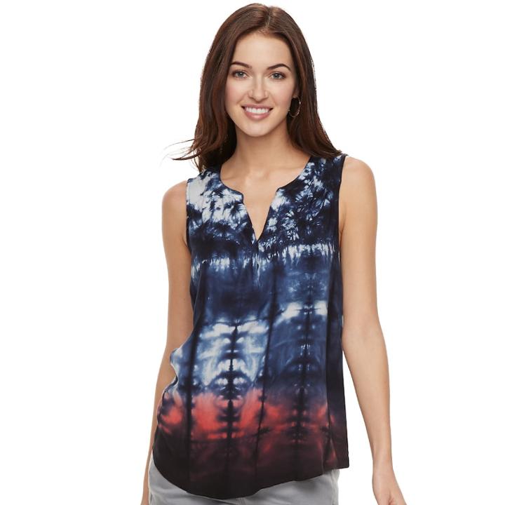 Women's Sonoma Goods For Life&trade; Printed Tank, Size: Medium, Blue (navy)