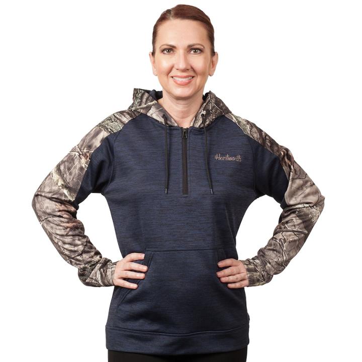 Women's Huntworth Heather Performance Fleece Hoodie, Size: Medium, Blue (navy)