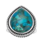 Sterling Silver Simulated Turquoise Teardrop Ring, Women's, Size: 9, Blue