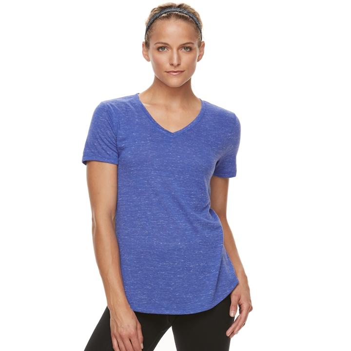 Women's Tek Gear&reg; V-neck Tee, Size: Medium, Med Blue