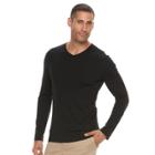 Men's Apt. 9&reg; Premier Flex Solid V-neck Tee, Size: Xl, Black