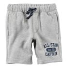 Boys 4-8 Carter's Knit All-star Shorts, Size: 7, Light Grey