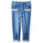 Girls 7-16 & Plus Size Mudd&reg; Crochet Pocket Jean Capris, Girl's, Size: 6, Turquoise/blue (turq/aqua)