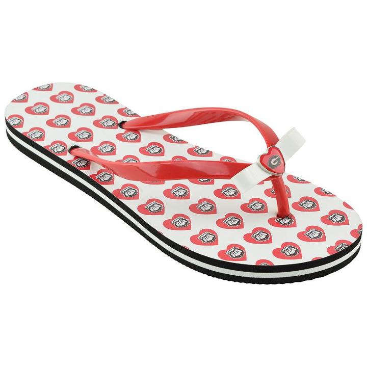 Flip, Women's Georgia Bulldogs Flops, Girl's, Size: Xl, Red