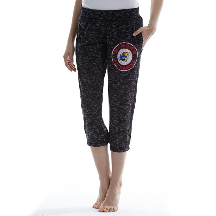 Women's Concepts Sport Kansas Jayhawks Backboard Capri Pants, Size: Xxl, Grey (charcoal)
