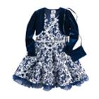 Girls 4-6x Knitworks Filigree Skater Dress, Shrug & Purse Set, Size: 5, Blue (navy)