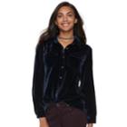 Women's Sonoma Goods For Life&trade; Velvet Shirt, Size: Large, Blue (navy)