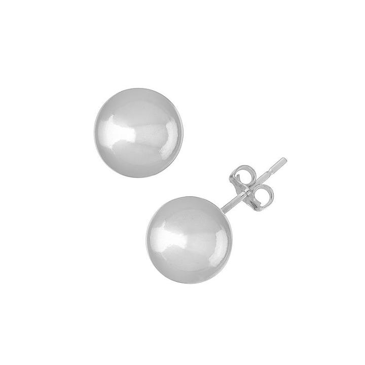 Sterling Silver Ball Stud Earrings, Women's, Grey