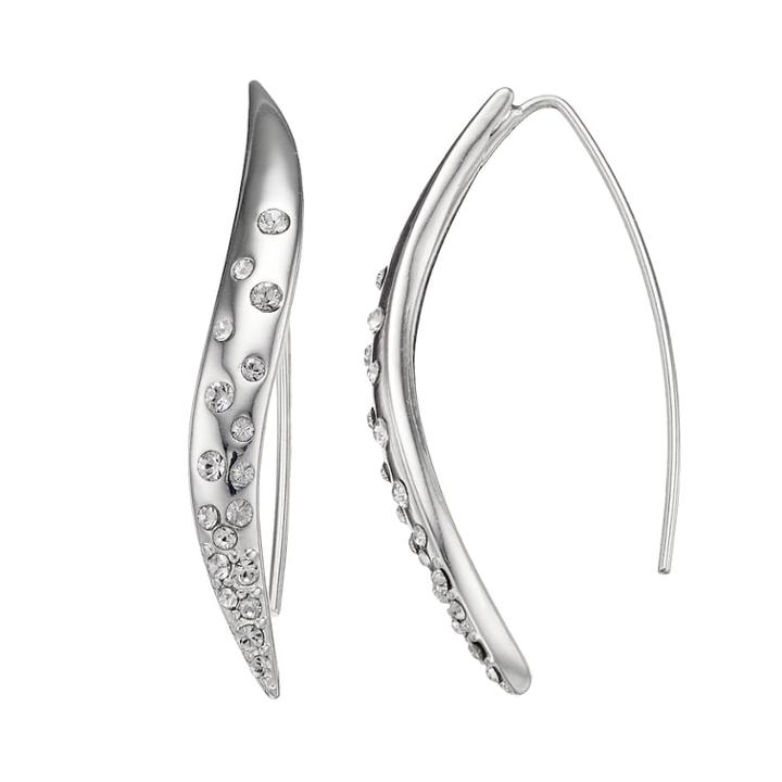Dana Buchman Crystal Wavy Threader Earrings, Women's, Silver