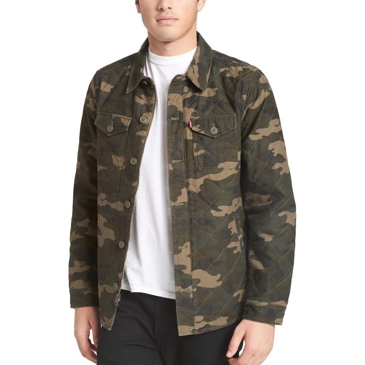 Men's Levi's&reg; Diamond Quilted Shirt Jacket, Size: Xxl, Green