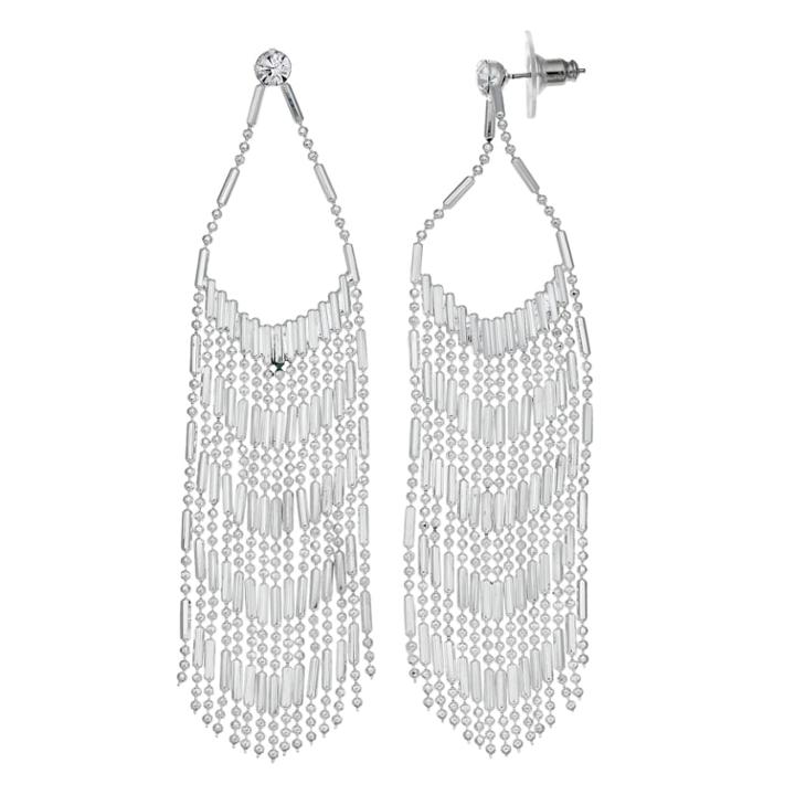 Jennifer Lopez Beaded Nickel Free Waterfall Earrings, Women's, Silver