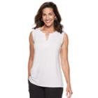 Women's Dana Buchman Everyday Casual Splitneck Tank, Size: Xl, White