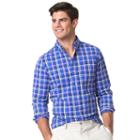 Men's Chaps Classic-fit Plaid Stretch Performance Button-down Shirt, Size: Xxl, Blue