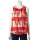 Women's Sonoma Goods For Life&trade; Tie-dye Striped Swing Tank, Size: Medium, Red